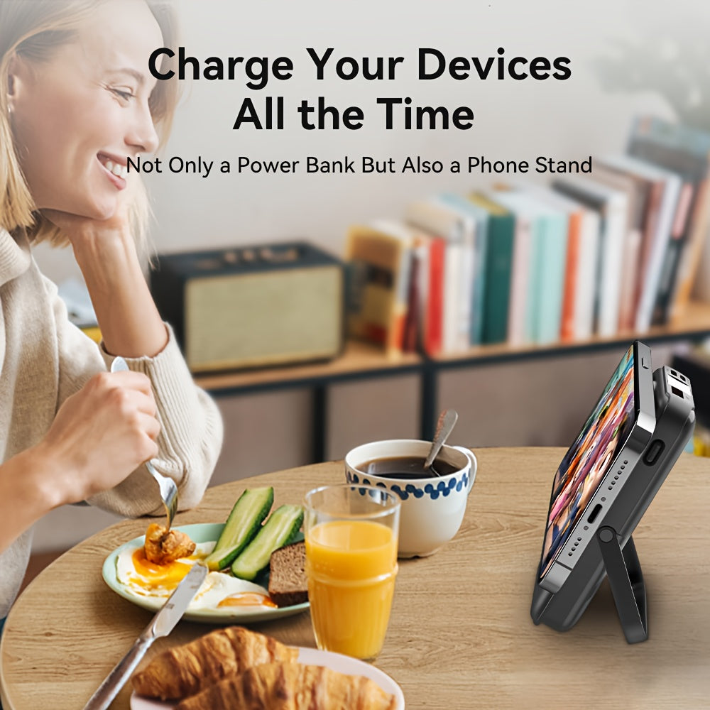 Magnetic Wireless Power Bank – 20000mAh Portable Charger 3-in-1